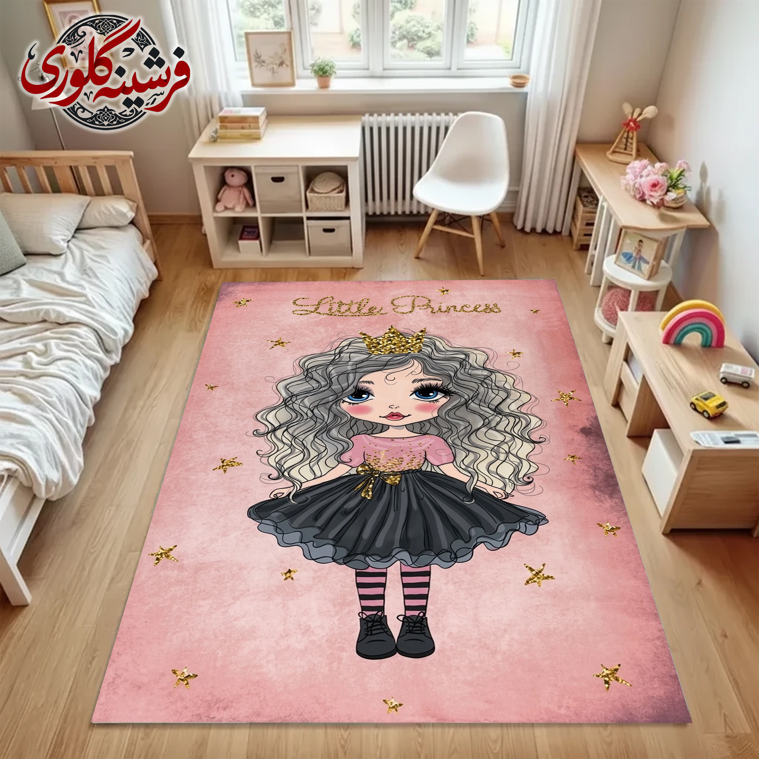 فرشینه طرح اتاق کودک مخمل ترک کد GB-14022