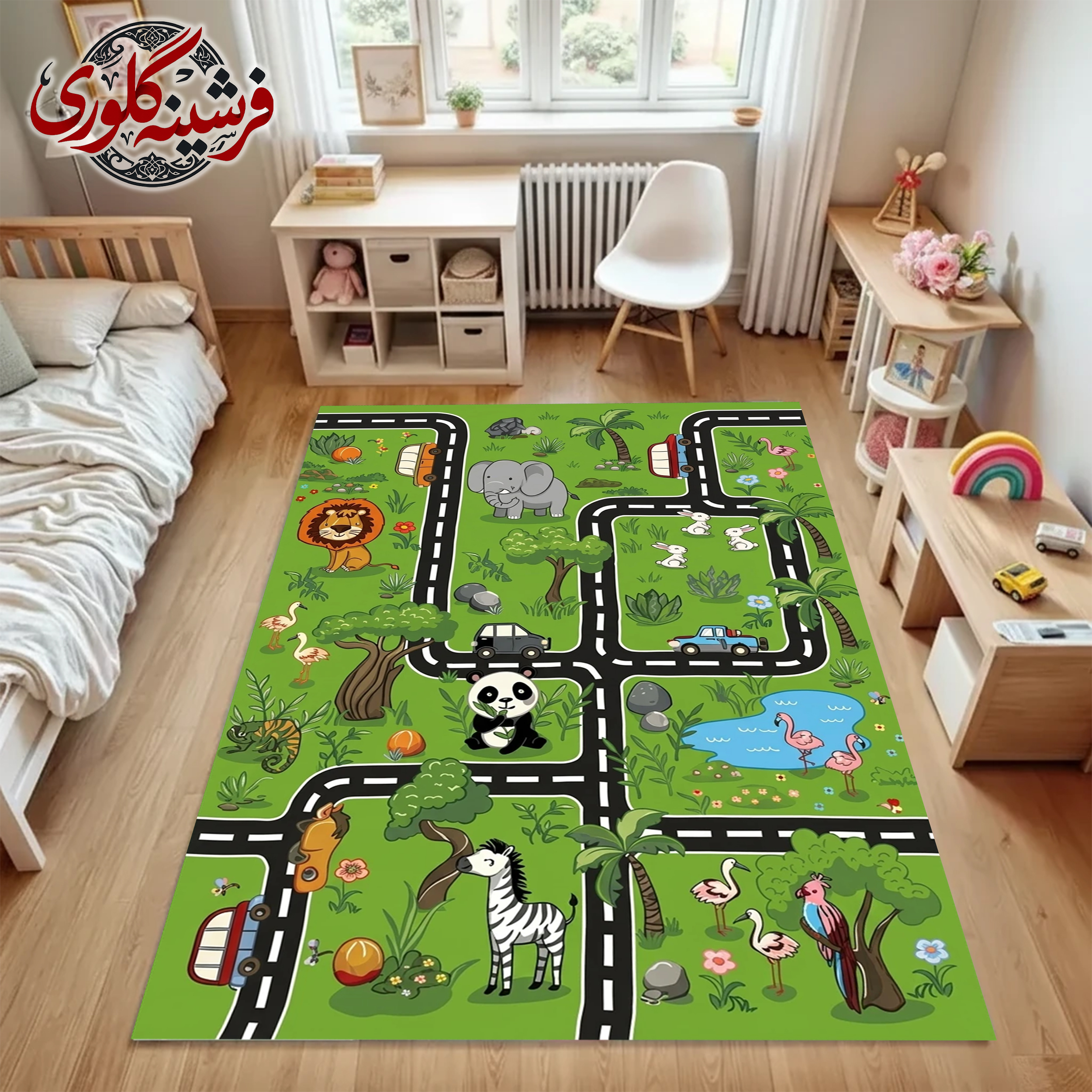 فرشینه طرح اتاق کودک مخمل ترک کد GB-14027