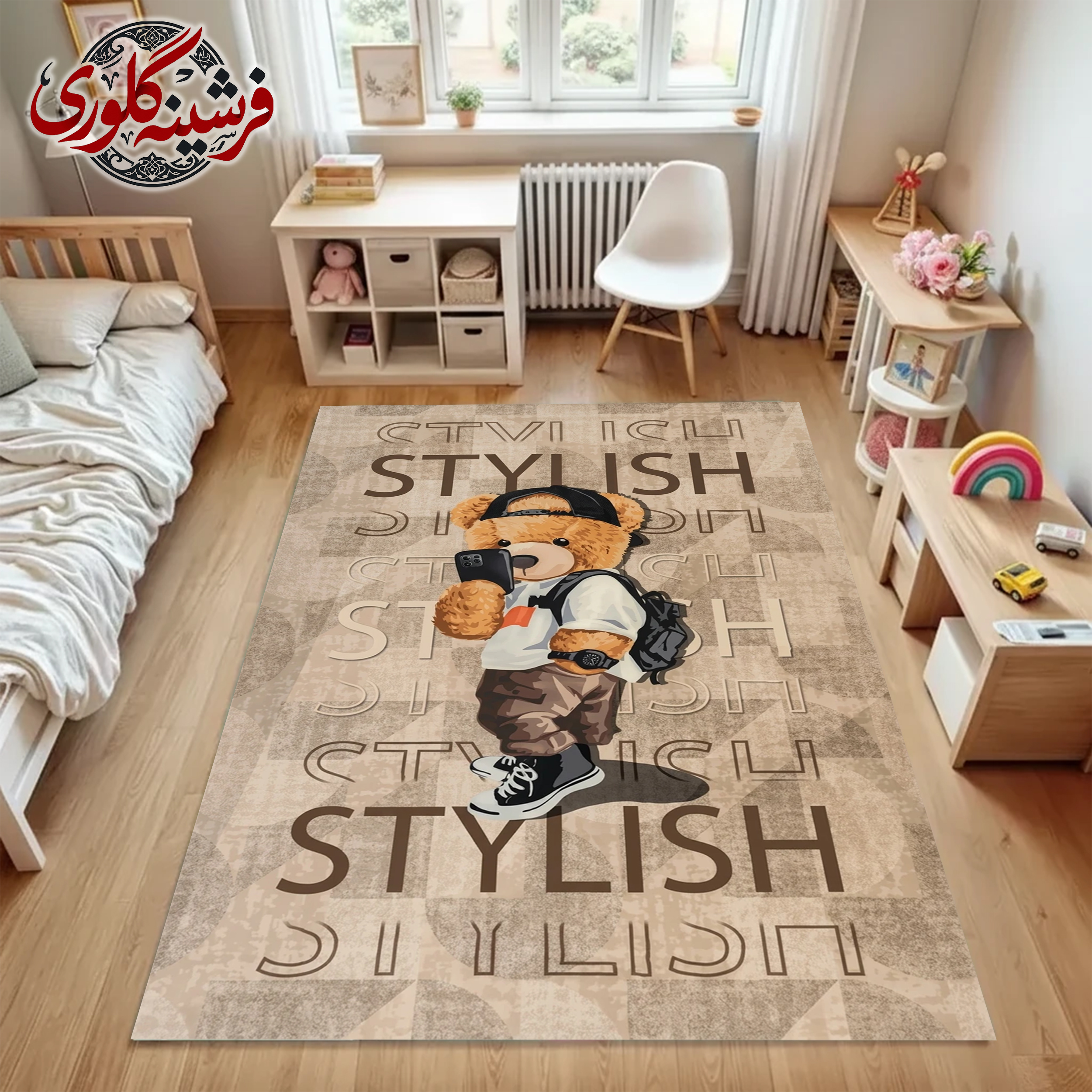فرشینه طرح اتاق کودک مخمل ترک کد GB-14030