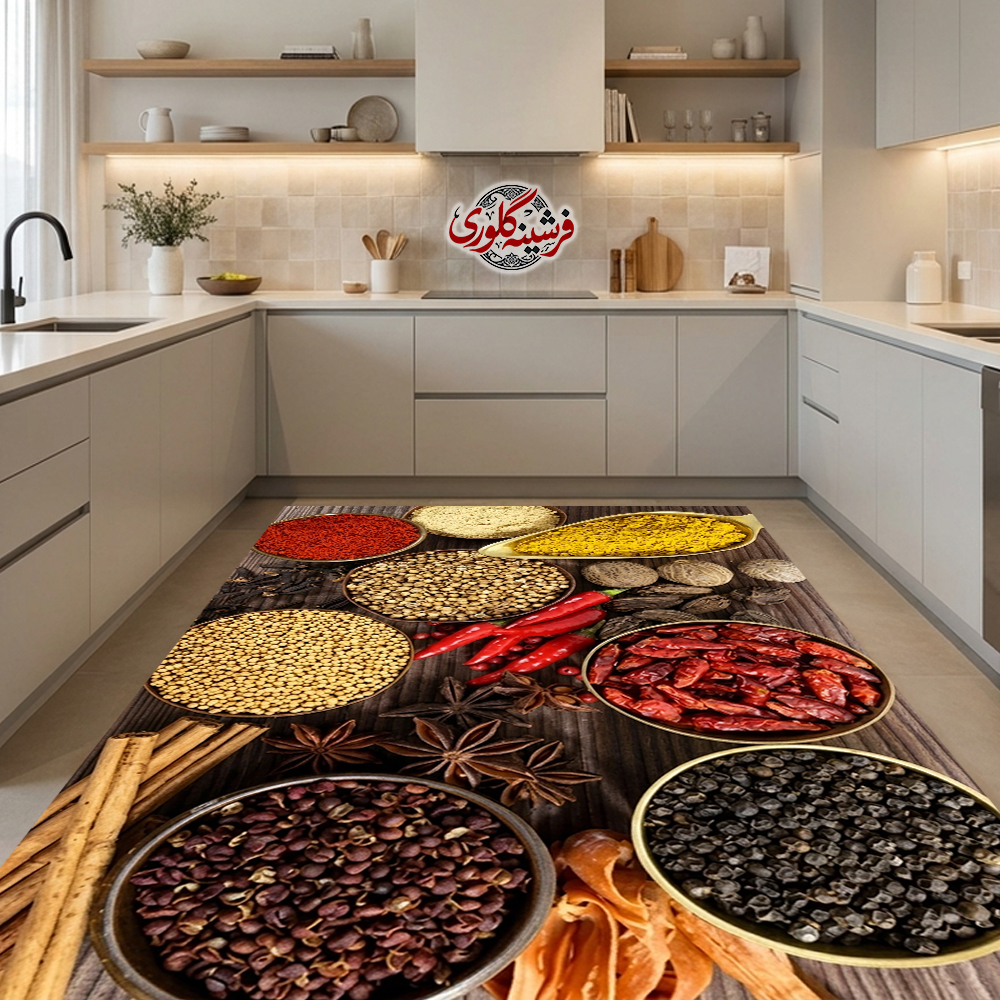 فرشینه مخمل ترک طرح آشپزخانه کد GK-0004