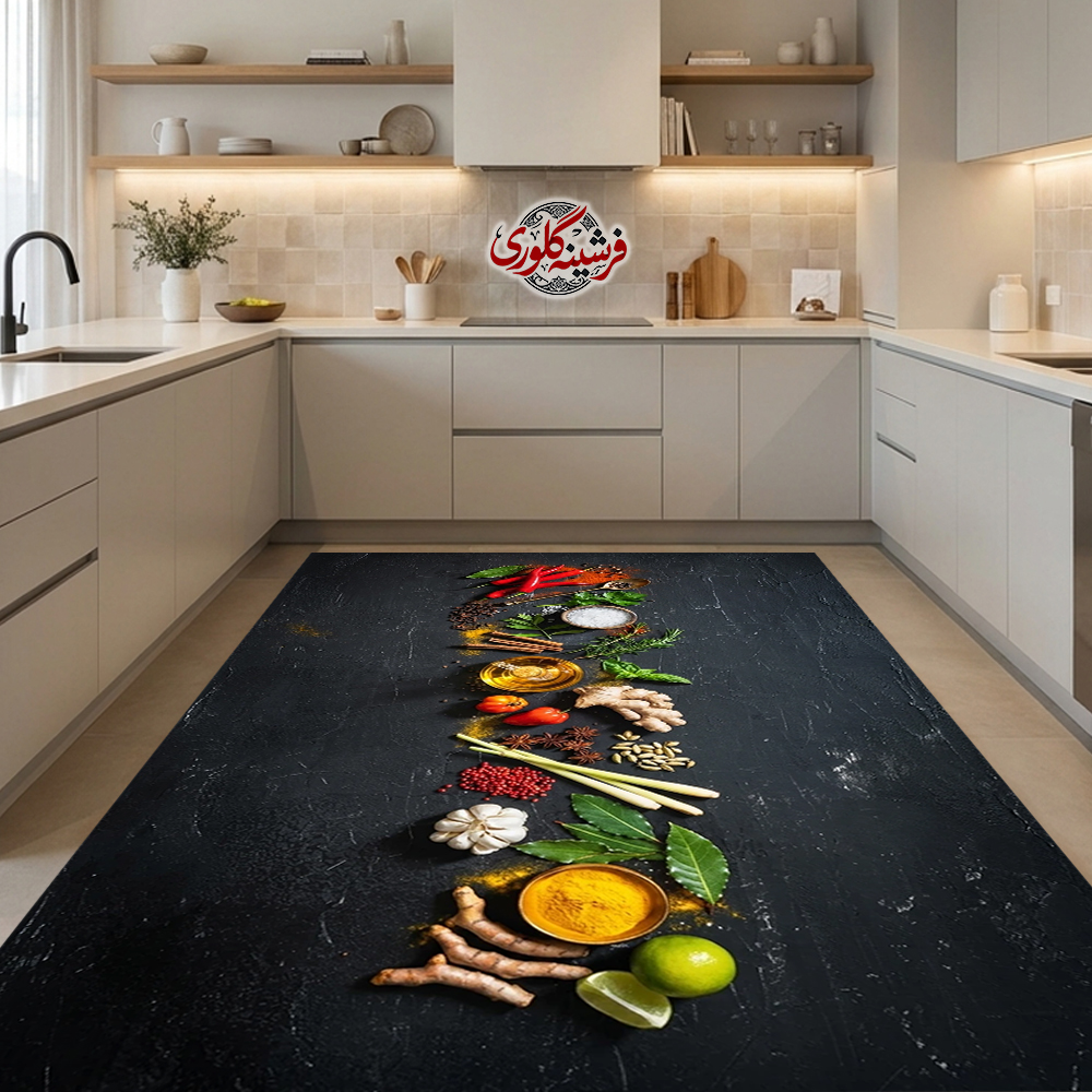 فرشینه مخمل ترک طرح آشپزخانه کد GK-0009