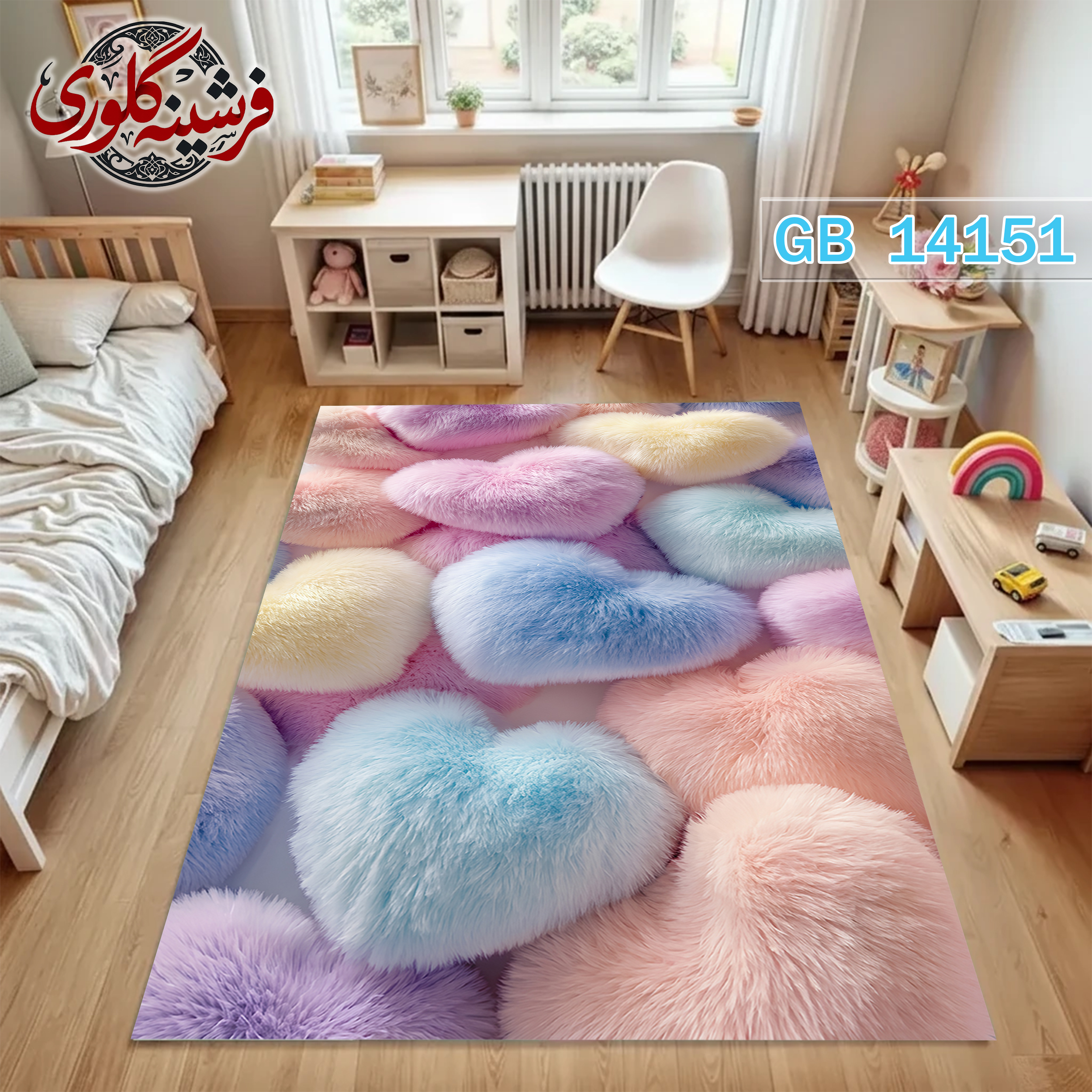 فرشینه اتاق کودک ضد حساسیت و ضد پرزدهی قابل شست و شو کد GB-14151