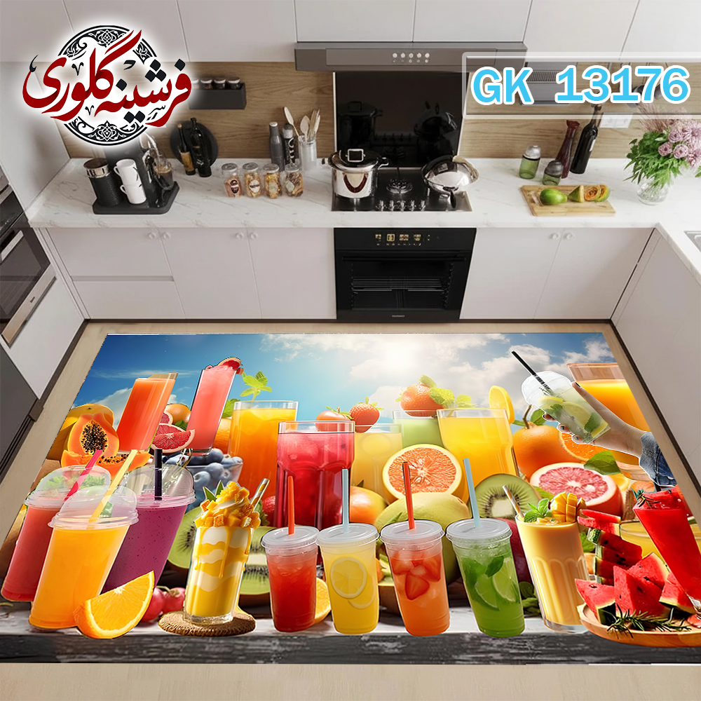 فرشینه آشپزخانه مخمل هازان ترک قابل شست و شو دارای ترمز فرش کد GK-13176