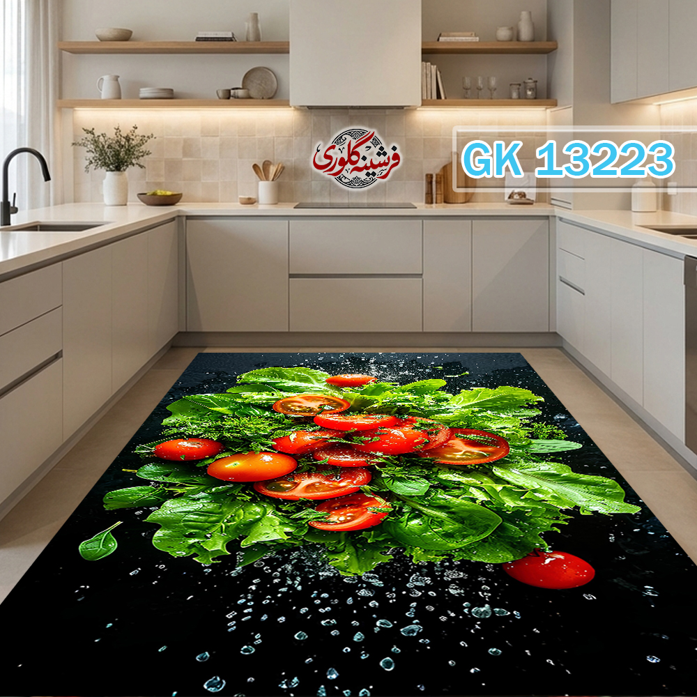 فرشینه آشپزخانه مخمل هازان ترک قابل شست و شو دارای ترمز فرش کد GK-13223