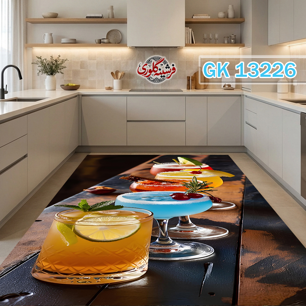 فرشینه آشپزخانه مخمل هازان ترک قابل شست و شو دارای ترمز فرش کد GK-13226