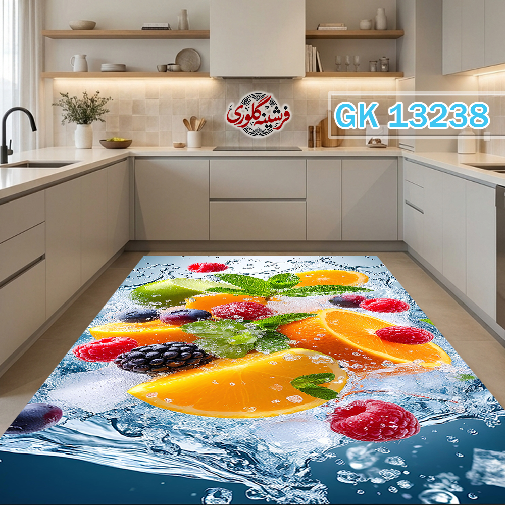 فرشینه آشپزخانه مخمل هازان ترک قابل شست و شو دارای ترمز فرش کد GK-13238