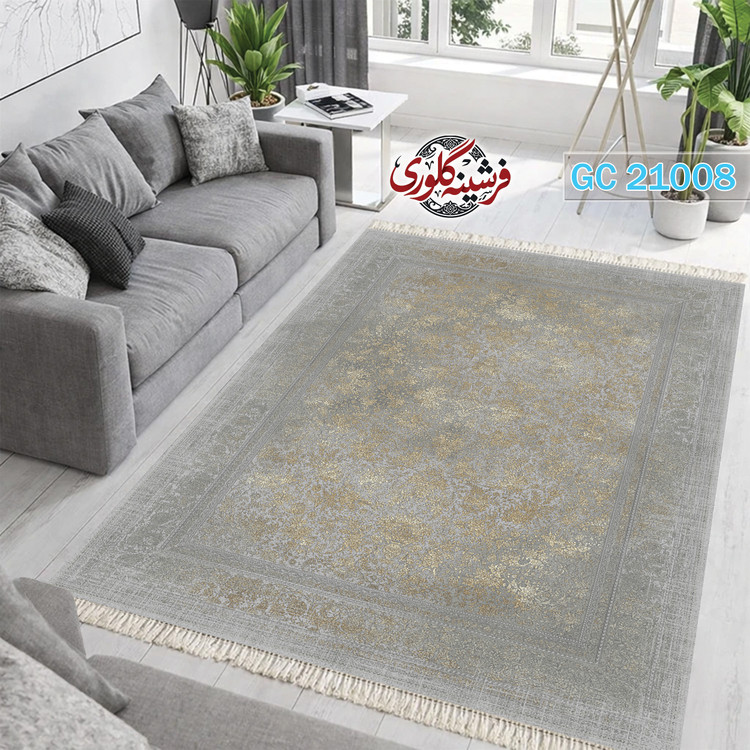 فرشینه طرح فرش مخمل هازان ترک قابل شست و شو و ضد پرزدهی کد GC-21008
